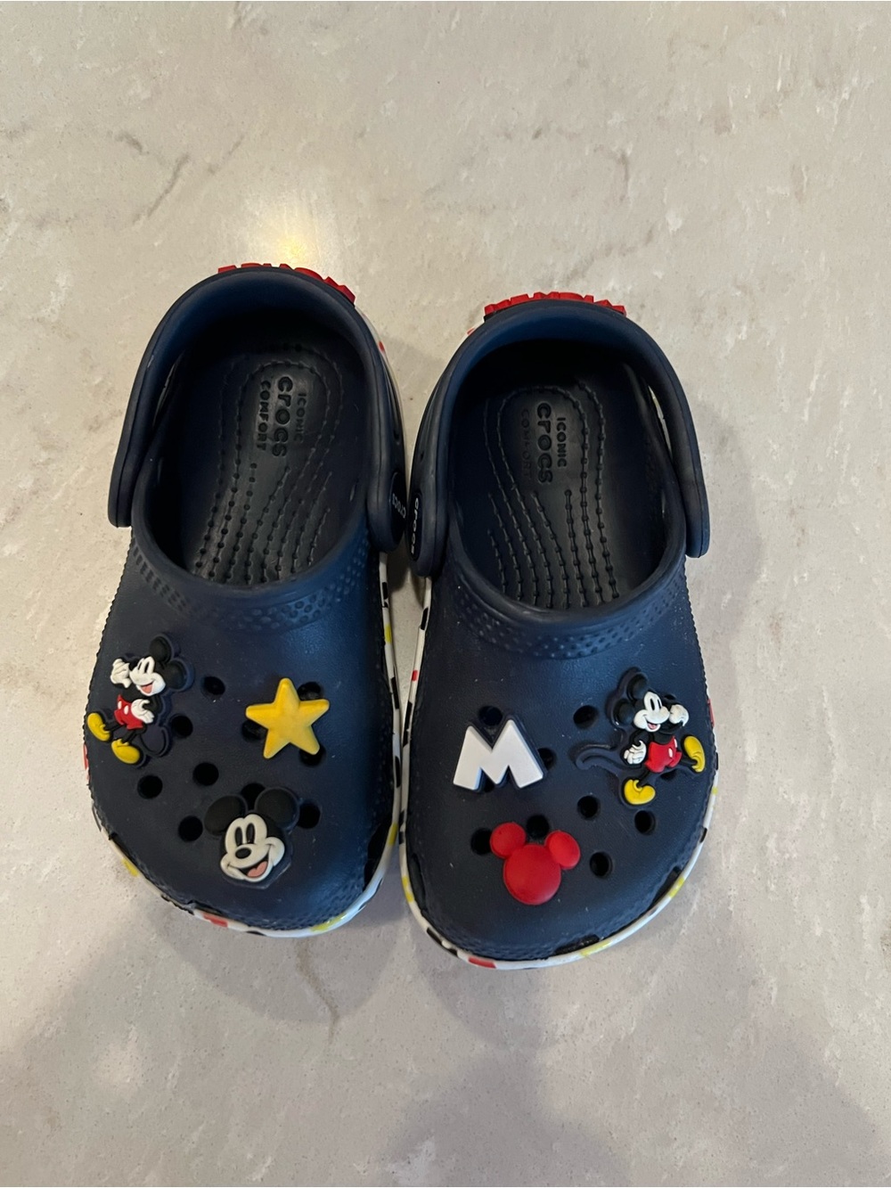 CROCS Navy Kids Mickey Mouse Clogs with Charms